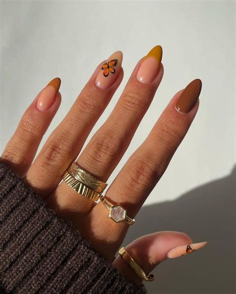 almond shape fall nails|More.